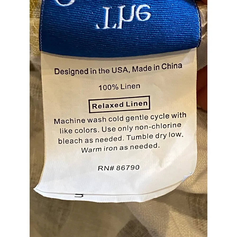 The Company Store 100% Linen Queen Fitted Sheet, Gray & Gold Abstract Cheetah